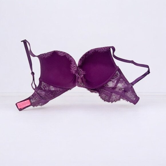 La SENZA Purple Lace Plunge Bra Sz 32F - Picture 5 of 9